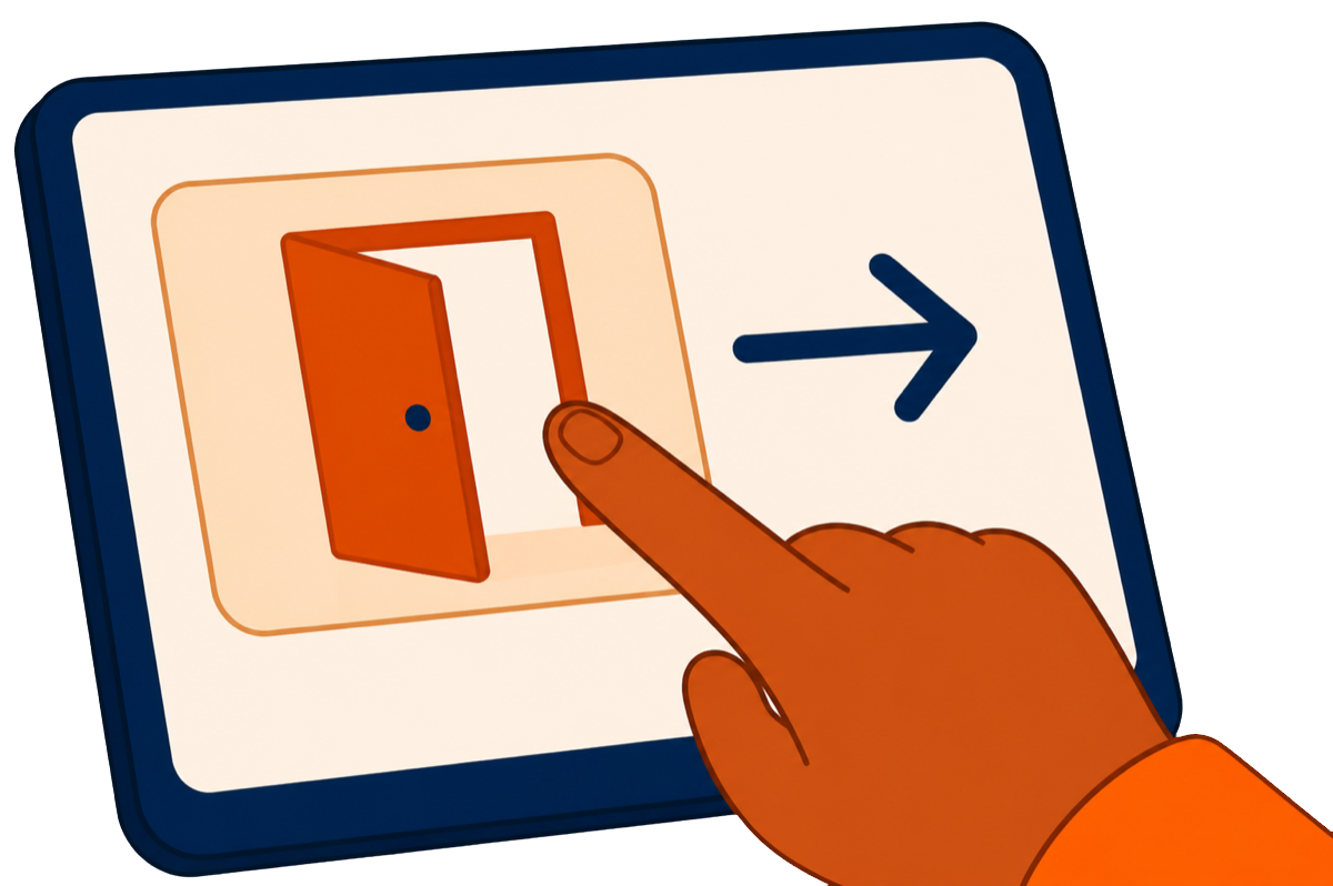 A hand selecting an open enrolment option on a tablet